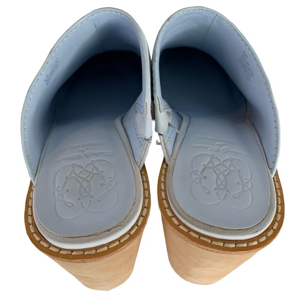 Antonio Melani Kimberly Whitman Camellia Leather Clogs Blue Size 8.5 M - Picture 6 of 7